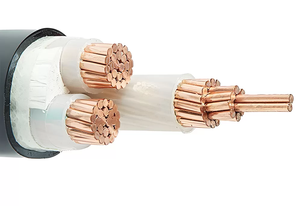 Copper core three-core power cable