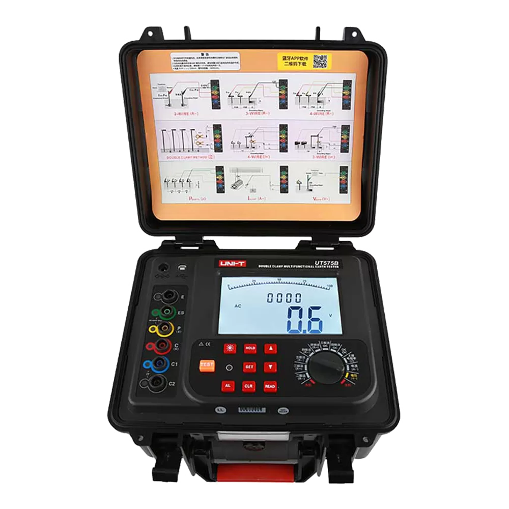 Double-clamp grounding resistance tester detail 1