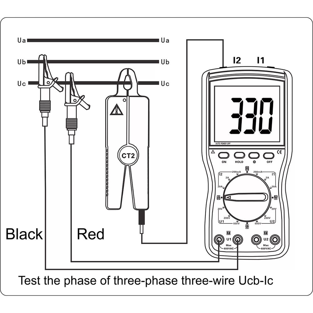 ZC-610A Double Clamp Digital Phase Voltmeter Wiring Diagram10
