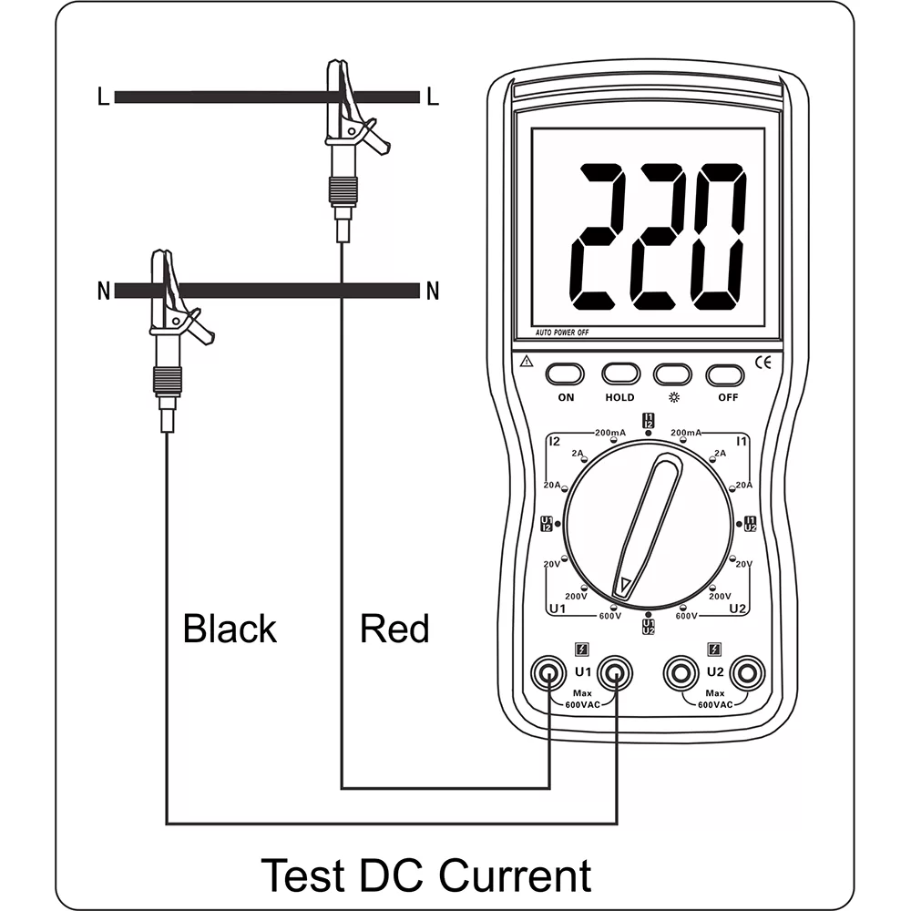ZC-610A Double Clamp Digital Phase Voltmeter Wiring Diagram2