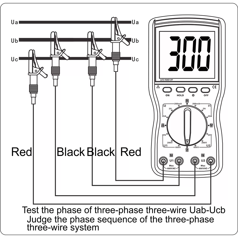 ZC-610A Double Clamp Digital Phase Voltmeter Wiring Diagram7